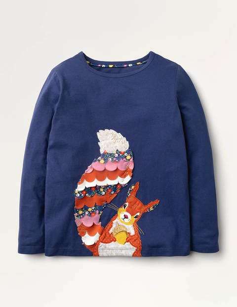 Animal Appliqué T-shirt - Starboard Blue Squirrel Animal Appliqué T-shirt - Starboard Blue Squirrel