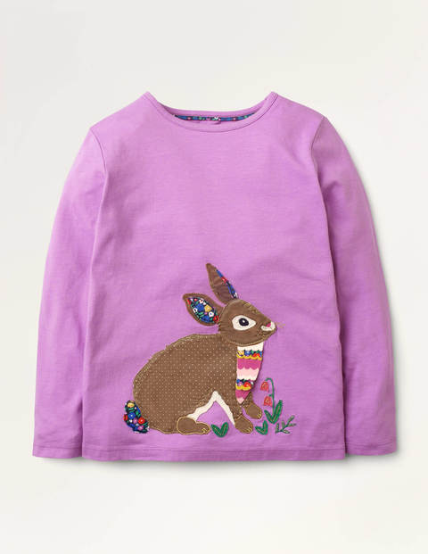 Animal Appliqué T-shirt - Lupin Purple Bunny Animal Appliqué T-shirt - Lupin Purple Bunny