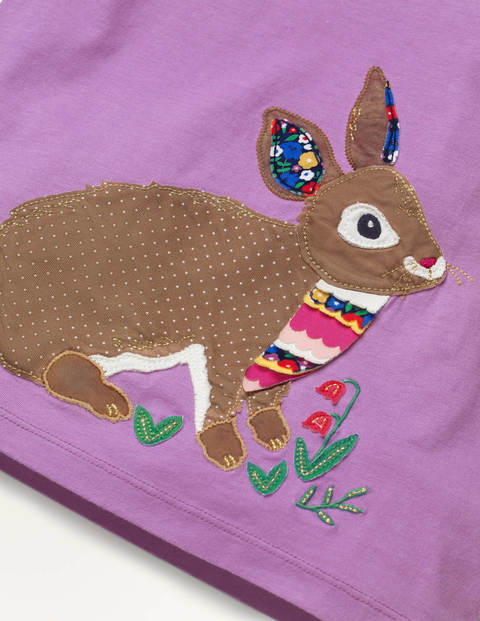 Animal Appliqué T-shirt - Lupin Purple Bunny Animal Appliqué T-shirt - Lupin Purple Bunny