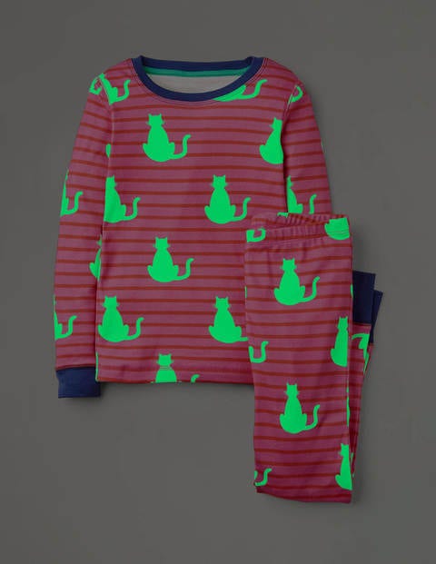 Cosy Glow-In-The-Dark Pajamas - Pink Glow in the Dark Cat Cosy Glow-In-The-Dark Pajamas - Pink Glow in the Dark Cat