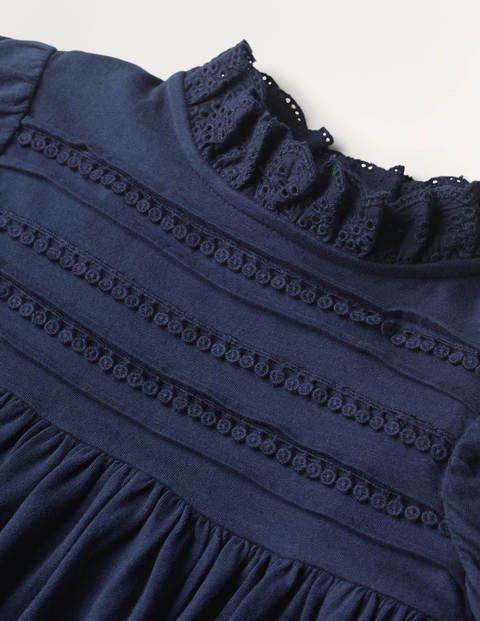Pin Tuck Jersey Dress - College Navy Pin Tuck Jersey Dress - College Navy