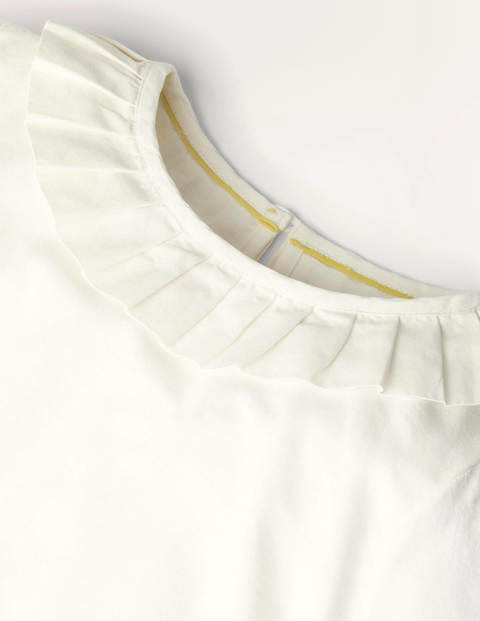 Pleated Collar Jersey Top - Ivory Pleated Collar Jersey Top - Ivory