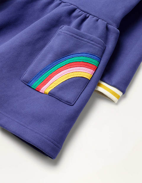Kleid mit Taschen-Applikation - Segelblau, Regenbogen Kleid mit Taschen-Applikation - Segelblau, Regenbogen