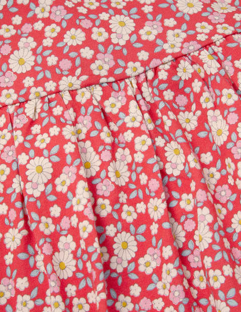 Long Sleeve Fun Jersey Dress - Cherry Tomato Vintage Daisy Long Sleeve Fun Jersey Dress - Cherry Tomato Vintage Daisy