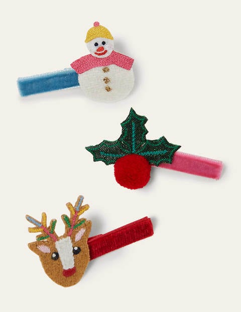 Haarclips im 3er-Pack - Bunt, Weihnachtsmotiv Haarclips im 3er-Pack - Bunt, Weihnachtsmotiv