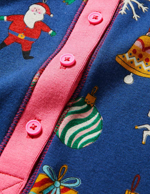 Cosy All-in-one Pajamas - Blue Festive Baubles Cosy All-in-one Pajamas - Blue Festive Baubles