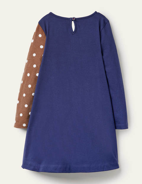 Big Appliqué Jersey Dress - Starboard Blue Robin Big Appliqué Jersey Dress - Starboard Blue Robin