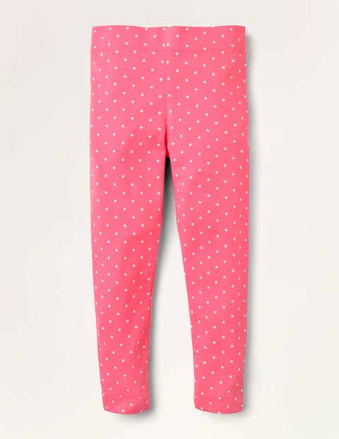 보덴 걸즈 레깅스 Boden Fun Leggings - Bright Camelia Pink/Ivory Spot