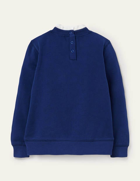 Bequemes Sweatshirt mit Lochstickerei - Segelblau, Regenbogen Bequemes Sweatshirt mit Lochstickerei - Segelblau, Regenbogen