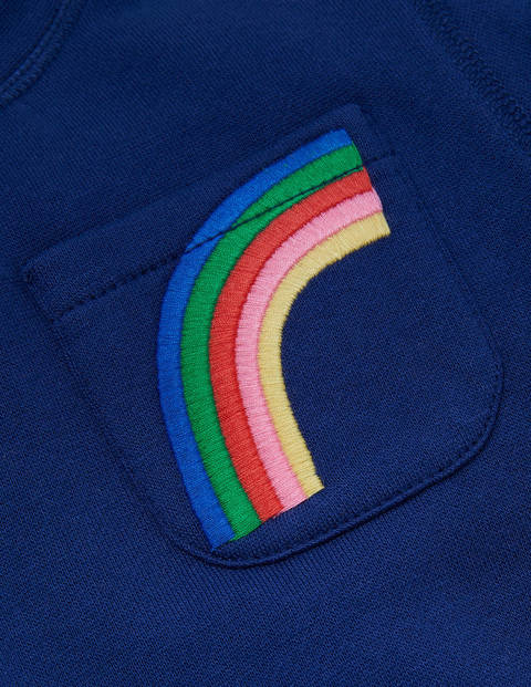 Bequemes Sweatshirt mit Lochstickerei - Segelblau, Regenbogen Bequemes Sweatshirt mit Lochstickerei - Segelblau, Regenbogen