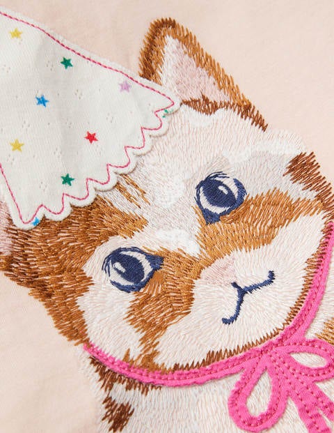 Oberteil mit Superstitch-Tieren - Provence-Altrosa, Katze Oberteil mit Superstitch-Tieren - Provence-Altrosa, Katze