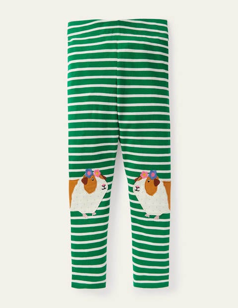 Fun Appliqué Leggings - Green/ Ivory Guinea Pigs Fun Appliqué Leggings - Green/ Ivory Guinea Pigs