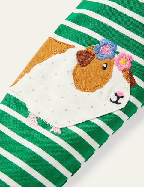 Fun Appliqué Leggings - Green/ Ivory Guinea Pigs Fun Appliqué Leggings - Green/ Ivory Guinea Pigs