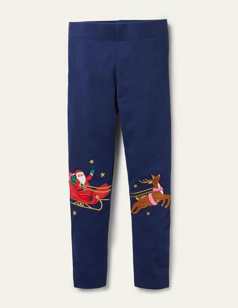 Fröhliche Leggings mit Applikation - Segelblau, Rentier Fröhliche Leggings mit Applikation - Segelblau, Rentier