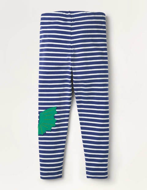Fun Appliqué Leggings - Starboard Blue/ Ivory Dragon Fun Appliqué Leggings - Starboard Blue/ Ivory Dragon