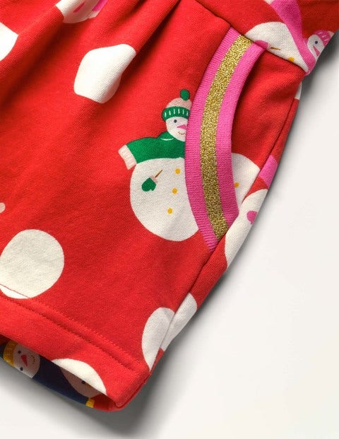 Cosy Printed Sweatshirt Dress - Rockabilly Red Snowman Spot Cosy Printed Sweatshirt Dress - Rockabilly Red Snowman Spot