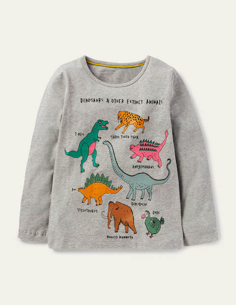 Fun Facts T-shirt - Grey Marl Dinosaurs Fun Facts T-shirt - Grey Marl Dinosaurs