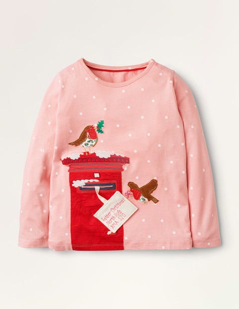 Festive Lift the Flap T-shirt - Boto Pink Robins Festive Lift the Flap T-shirt - Boto Pink Robins