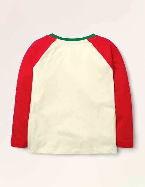 Raglan Festive Printed T-shirt - Rockabilly Red Christmas Scene Raglan Festive Printed T-shirt - Rockabilly Red Christmas Scene