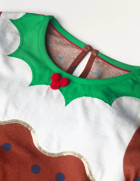 Jerseyoberteil mit Christmas Pudding - Kastanienbraun Jerseyoberteil mit Christmas Pudding - Kastanienbraun