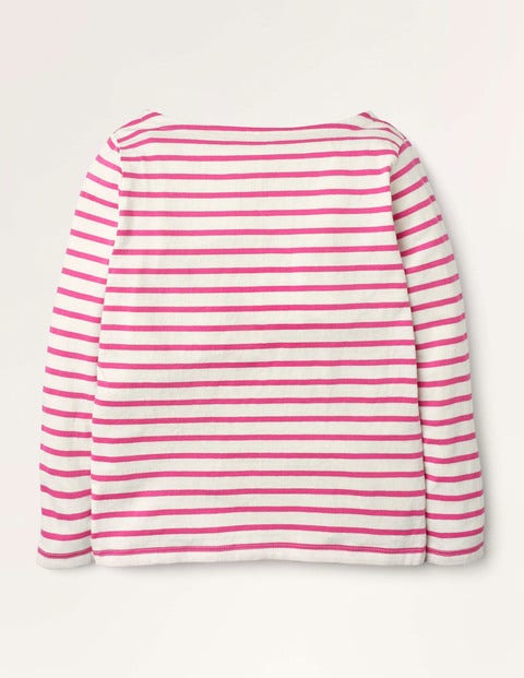 Festive Breton T-shirt - Ivory/ Pink Holly Festive Breton T-shirt - Ivory/ Pink Holly