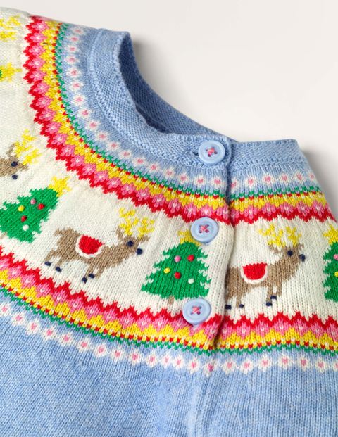 Festliches Fair-Isle-Kleid - Eisblau, Rentier Festliches Fair-Isle-Kleid - Eisblau, Rentier