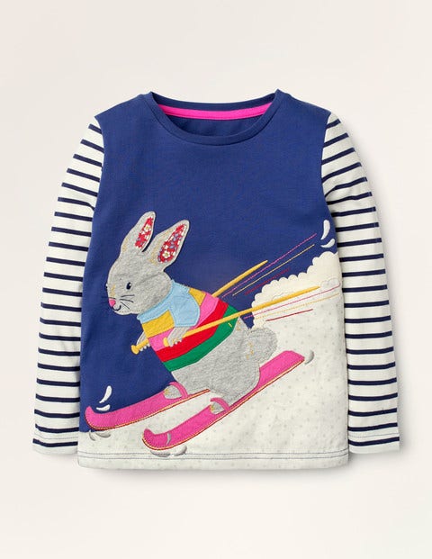 T-shirt à motif pêle-mêle lapin - Bleu tribord T-shirt à motif pêle-mêle lapin - Bleu tribord