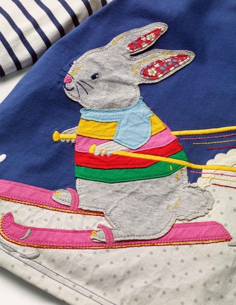 T-shirt à motif pêle-mêle lapin - Bleu tribord T-shirt à motif pêle-mêle lapin - Bleu tribord