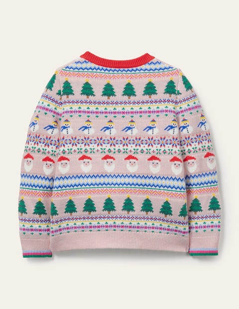 Festlicher Fair-Isle-Pullover - Delfinrosa Festlicher Fair-Isle-Pullover - Delfinrosa