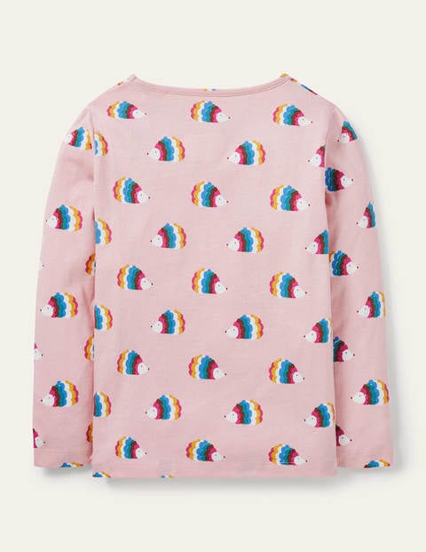 Jerseyoberteil mit fröhlichem Muster - Delfinrosa/Bunt, Igel Jerseyoberteil mit fröhlichem Muster - Delfinrosa/Bunt, Igel