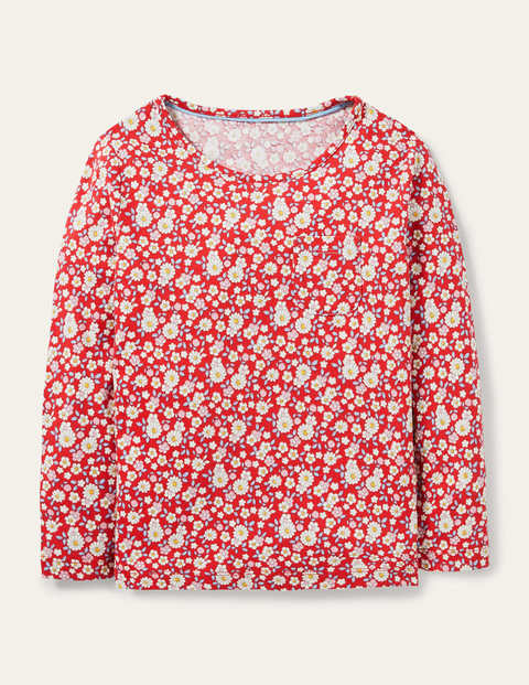 Fun Print Jersey T-Shirt - Cherry Tomato Vintage Daisy Fun Print Jersey T-Shirt - Cherry Tomato Vintage Daisy