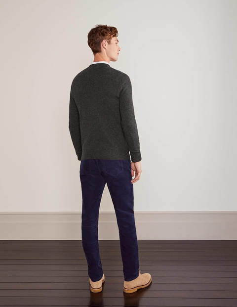 Kaschmirpullover mit Rundhalsausschnitt - Dunkelgrau Melange Kaschmirpullover mit Rundhalsausschnitt - Dunkelgrau Melange
