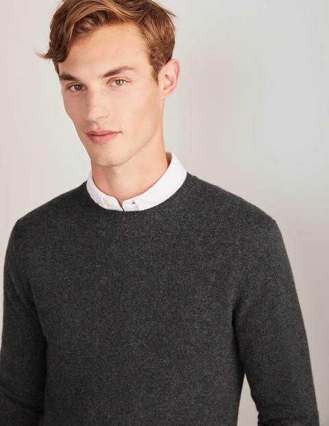 Cashmere Crew Neck - Dark Grey Melange Cashmere Crew Neck - Dark Grey Melange