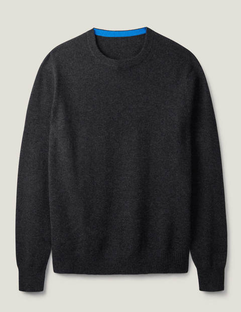 Pull col rond en cachemire - Gris chiné foncé Pull col rond en cachemire - Gris chiné foncé