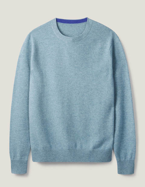 Pastel Blue Cashmere Crew Neck Jumper - Topaz Blue Pastel Blue Cashmere Crew Neck Jumper - Topaz Blue