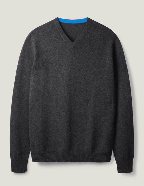 Pull col V en cachemire - Gris foncé chiné Pull col V en cachemire - Gris foncé chiné