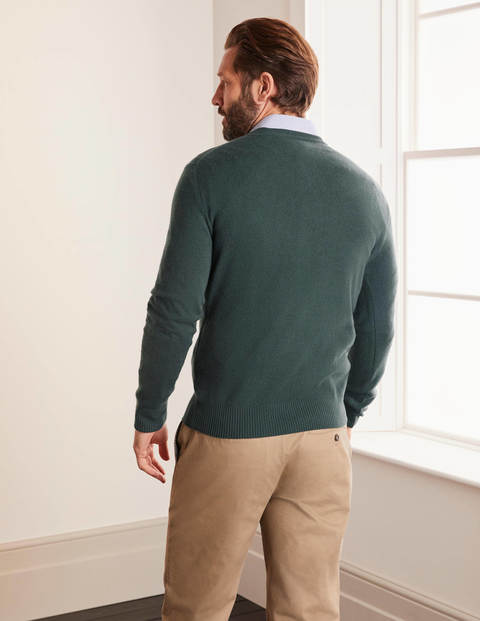 Kaschmirpullover mit V-Ausschnitt - Richmond-Grün Kaschmirpullover mit V-Ausschnitt - Richmond-Grün