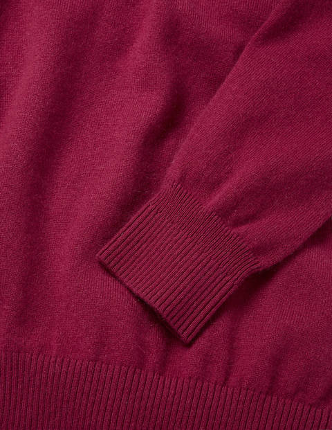Kaschmirpullover mit V-Ausschnitt - Dunkles Himbeerrosa Kaschmirpullover mit V-Ausschnitt - Dunkles Himbeerrosa