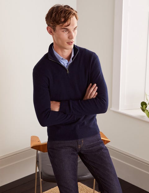 Cashmere Half-Zip - Navy Cashmere Half-Zip - Navy