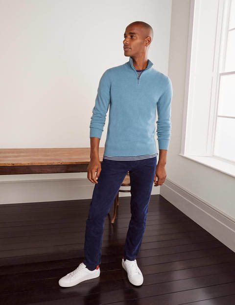 Cashmere Half-Zip - Storm Blue Cashmere Half-Zip - Storm Blue