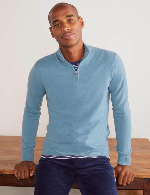 Cashmere Half-Zip - Storm Blue Cashmere Half-Zip - Storm Blue