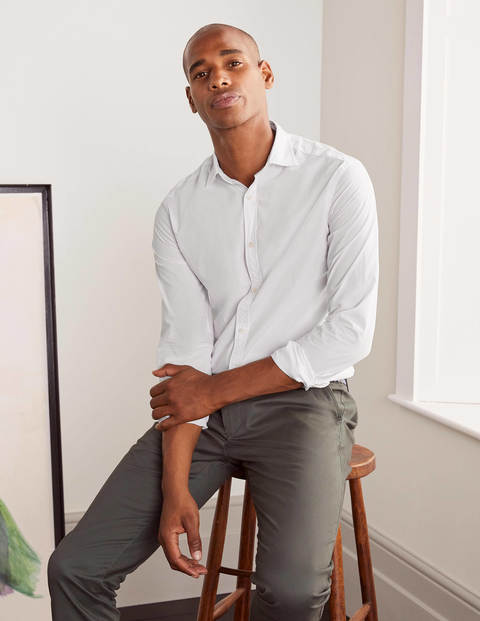Poplin Cutaway Collar Shirt - White Poplin Cutaway Collar Shirt - White