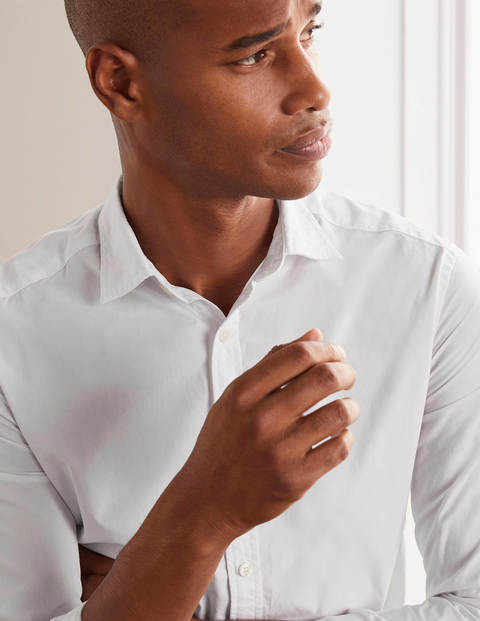 Poplin Cutaway Collar Shirt - White Poplin Cutaway Collar Shirt - White