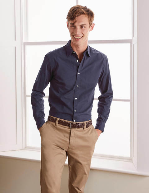 Slim Fit Poplin Cutaway Collar - Navy Slim Fit Poplin Cutaway Collar - Navy