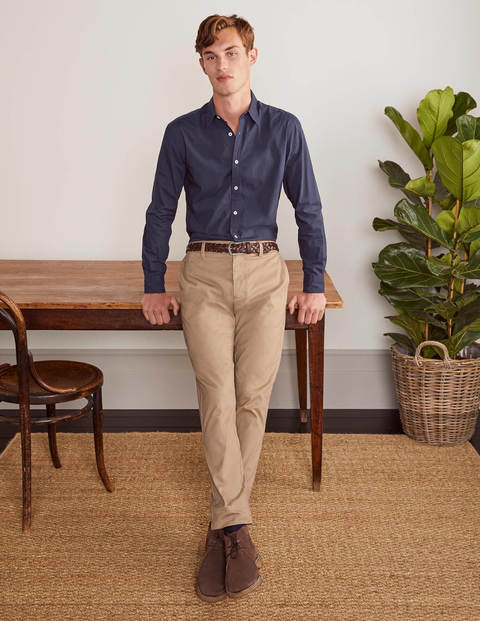 Slim Fit Poplin Cutaway Collar - Navy Slim Fit Poplin Cutaway Collar - Navy