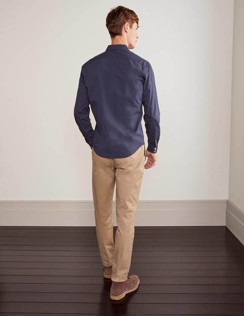Slim Fit Poplin Cutaway Collar - Navy Slim Fit Poplin Cutaway Collar - Navy