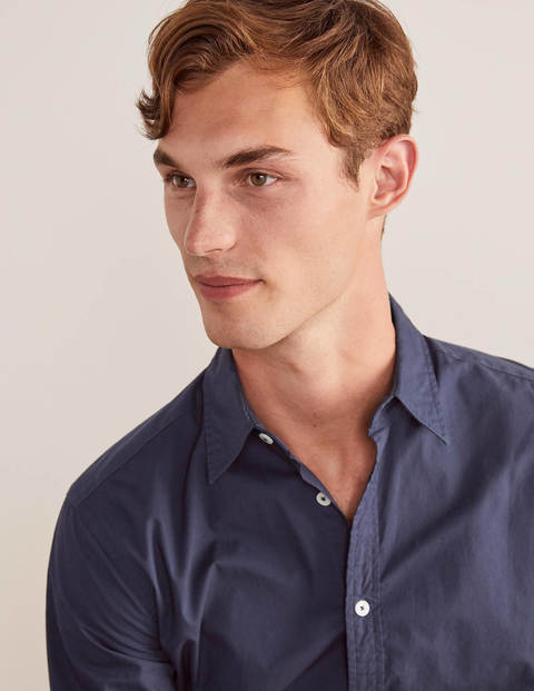 Slim Fit Poplin Cutaway Collar - Navy Slim Fit Poplin Cutaway Collar - Navy