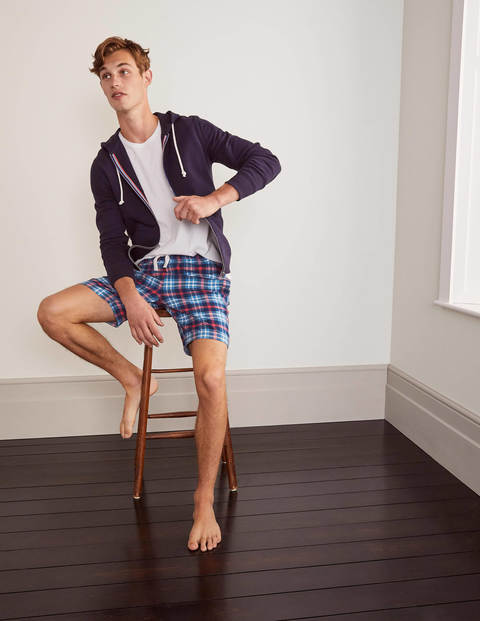 Brushed Cotton Pajama Shorts - Blues/Rio Red Check Brushed Cotton Pajama Shorts - Blues/Rio Red Check