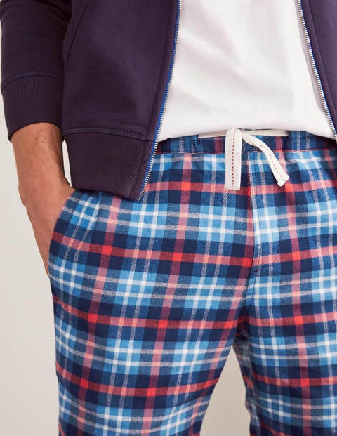 Brushed Cotton Pajama Shorts - Blues/Rio Red Check Brushed Cotton Pajama Shorts - Blues/Rio Red Check