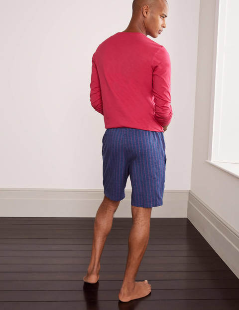 Pyjamashorts aus gebürsteter Baumwolle - Beerensorbet, Gestreift Pyjamashorts aus gebürsteter Baumwolle - Beerensorbet, Gestreift